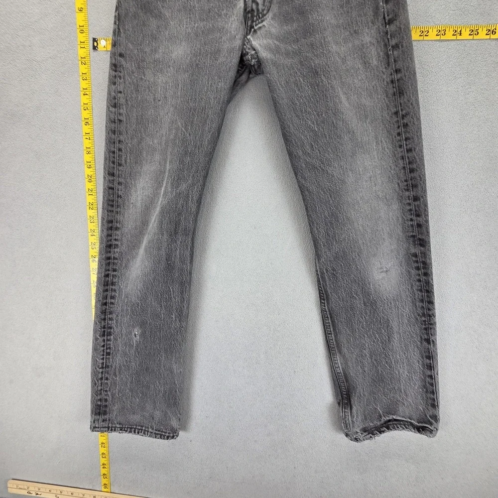 Vintage Levis 501‎ Jeans Mens Black Charcoal Wash Button Fly Made USA Fits 26x30